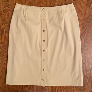 Malandrino Paris Light Tan Snap Front Skirt Size 8